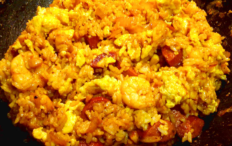 Day After Crab Boil Fried Rice Recipe