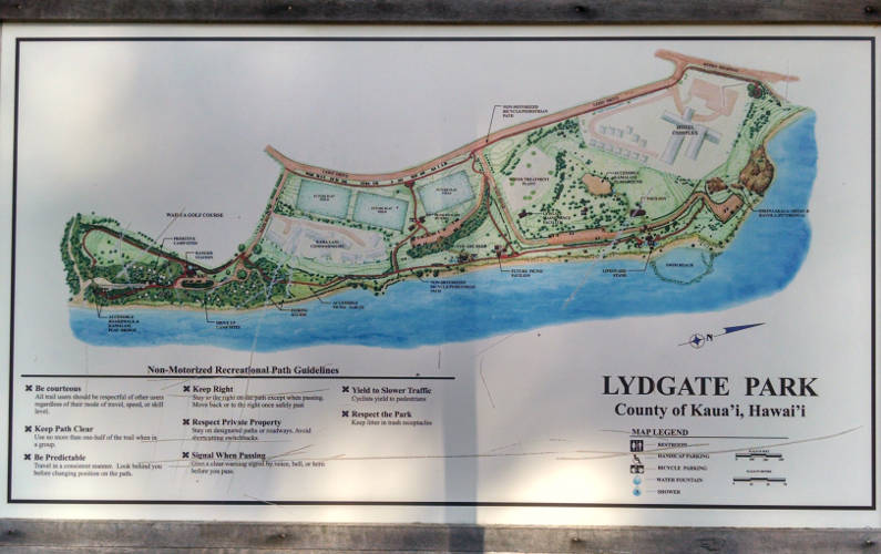 Top Down Map of Kauai's Lydgate State Park