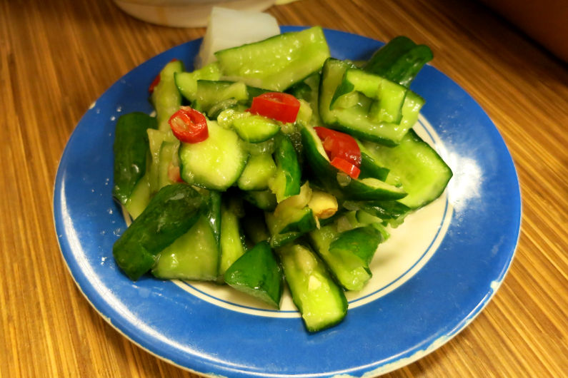 Bowl of Cucumbers at Yong Kang Beef Noodles Menu