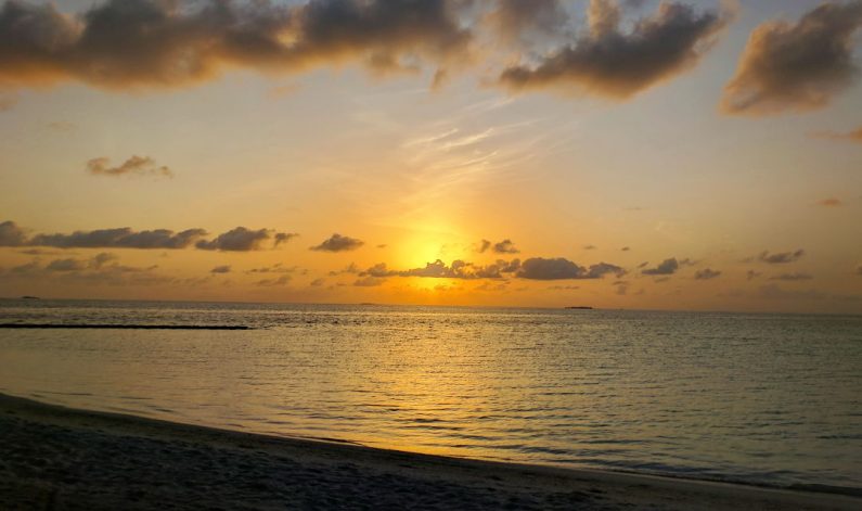 Cloudy Sunset Over the Conrad Maldives